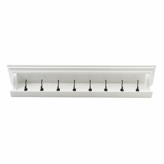 Halifax Mahogany 8 Hook Coat Rack 130cm - White