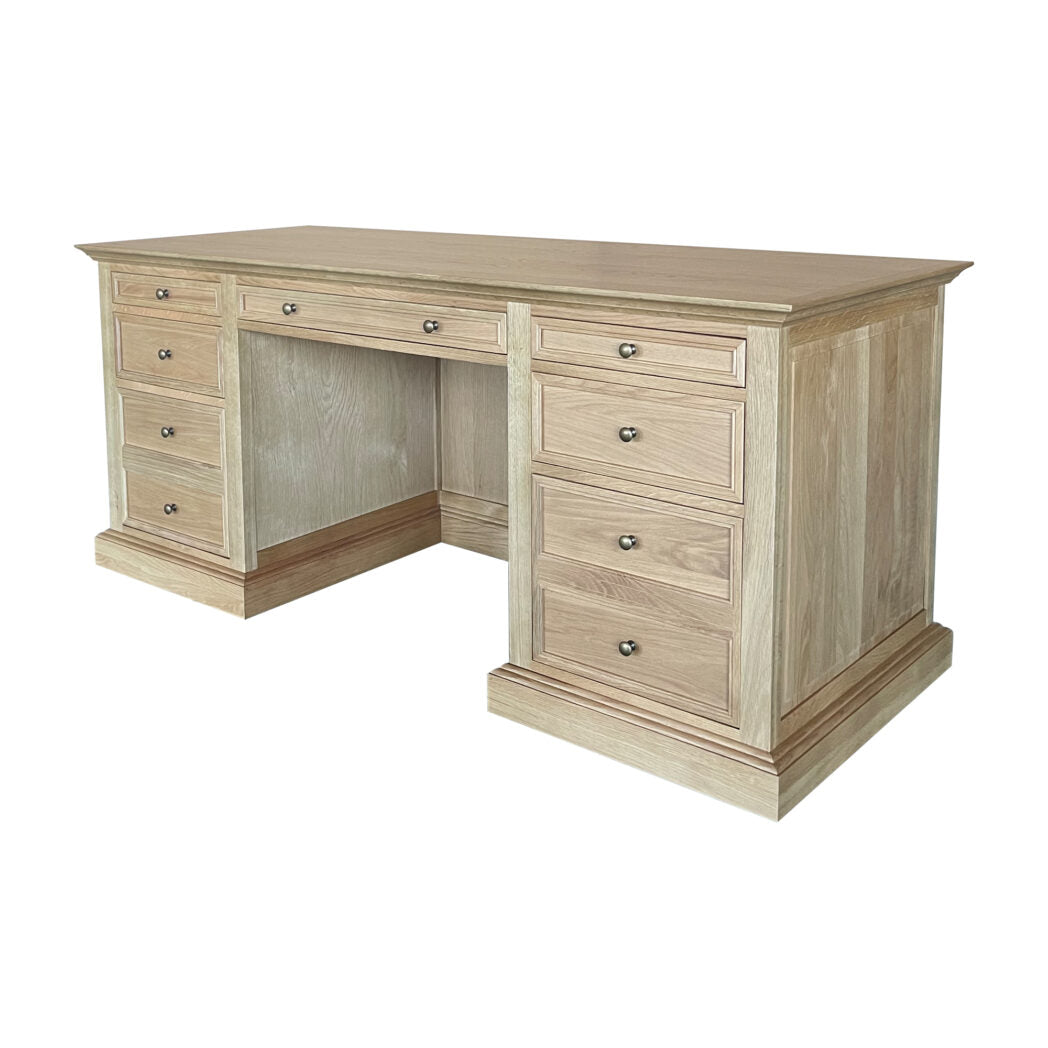 French Panel Desk - Natural Oak 180cm
