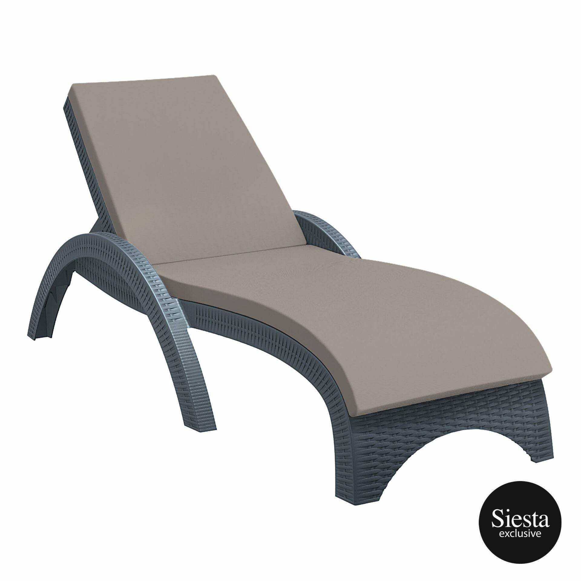 Fiji Sunlounge - Anthracite with Light Brown etisilk Cushion