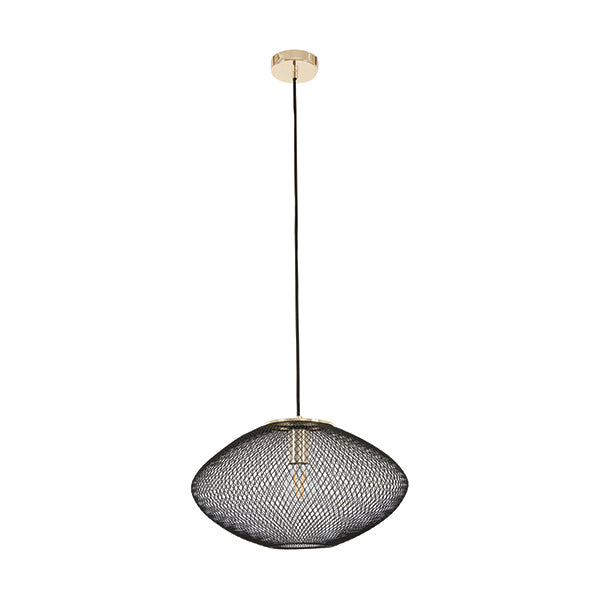 Pendant Light ES 60W Black Large Stainless Steel OD600mm