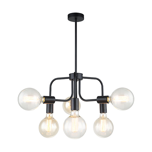 Pendant Light ESx6 Matte Black with 6 Arms OD420mm