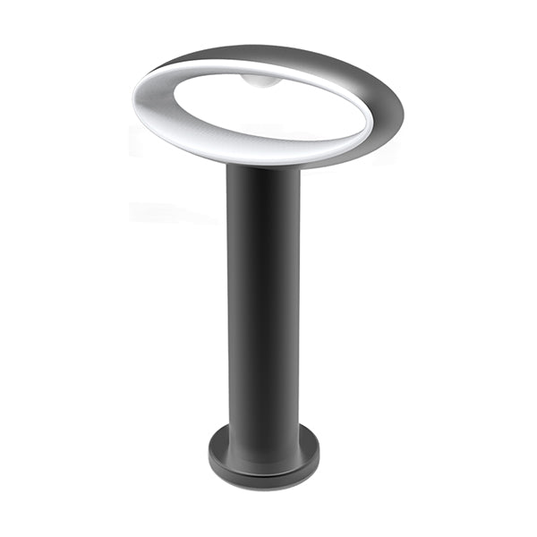 Bollard Light 9W Oval (Open) Matte Black 3000K IP54 H300mm 368LM