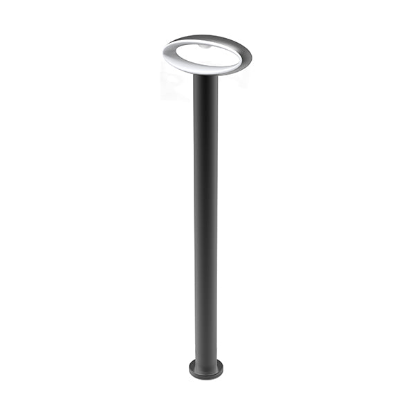 Bollard Light 9W Oval (Open) Matte Black 3000K IP54 H800mm 355LM