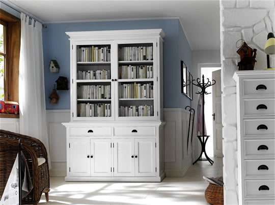 Halifax Classic Hampton Style Glass-Display Hutch Unit