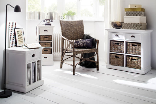 Halifax Coastal Style Storage Unit with Basket Set