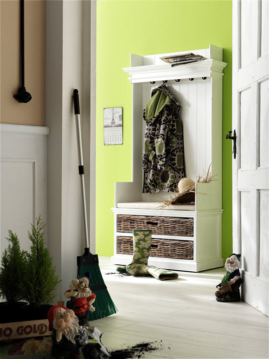Hallway bench with shoe storage and coat rack on sale