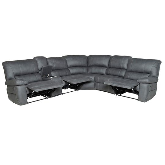 Antigo Fabric 4 Seater Modular Corner Recliner Sofa  - Jet