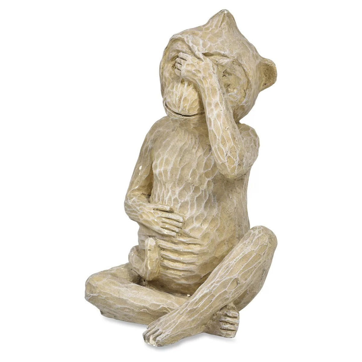 See No Wise Polyresin Monkey Statue - Beige