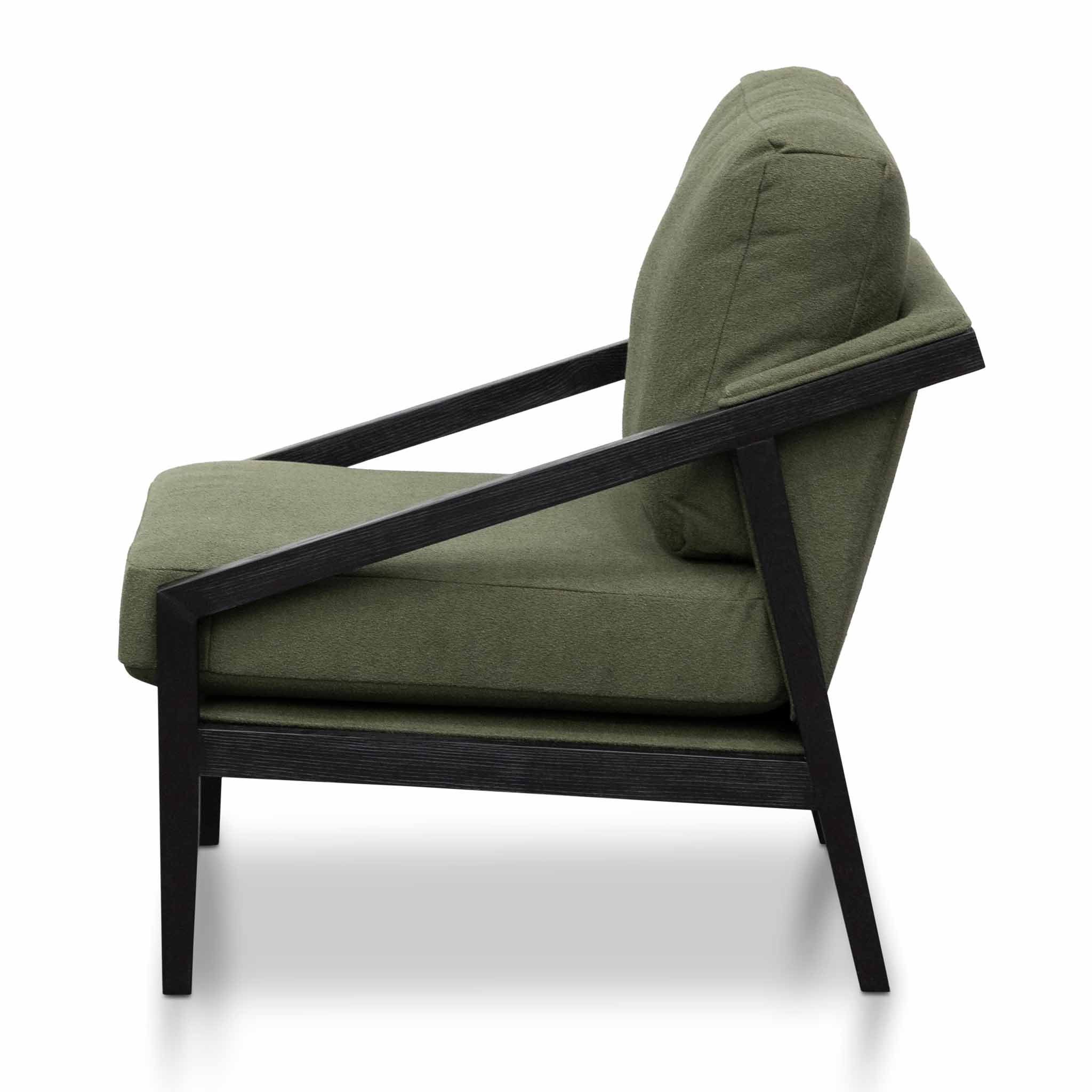 Roland Green Fabric Lounge Chair - Black Frame