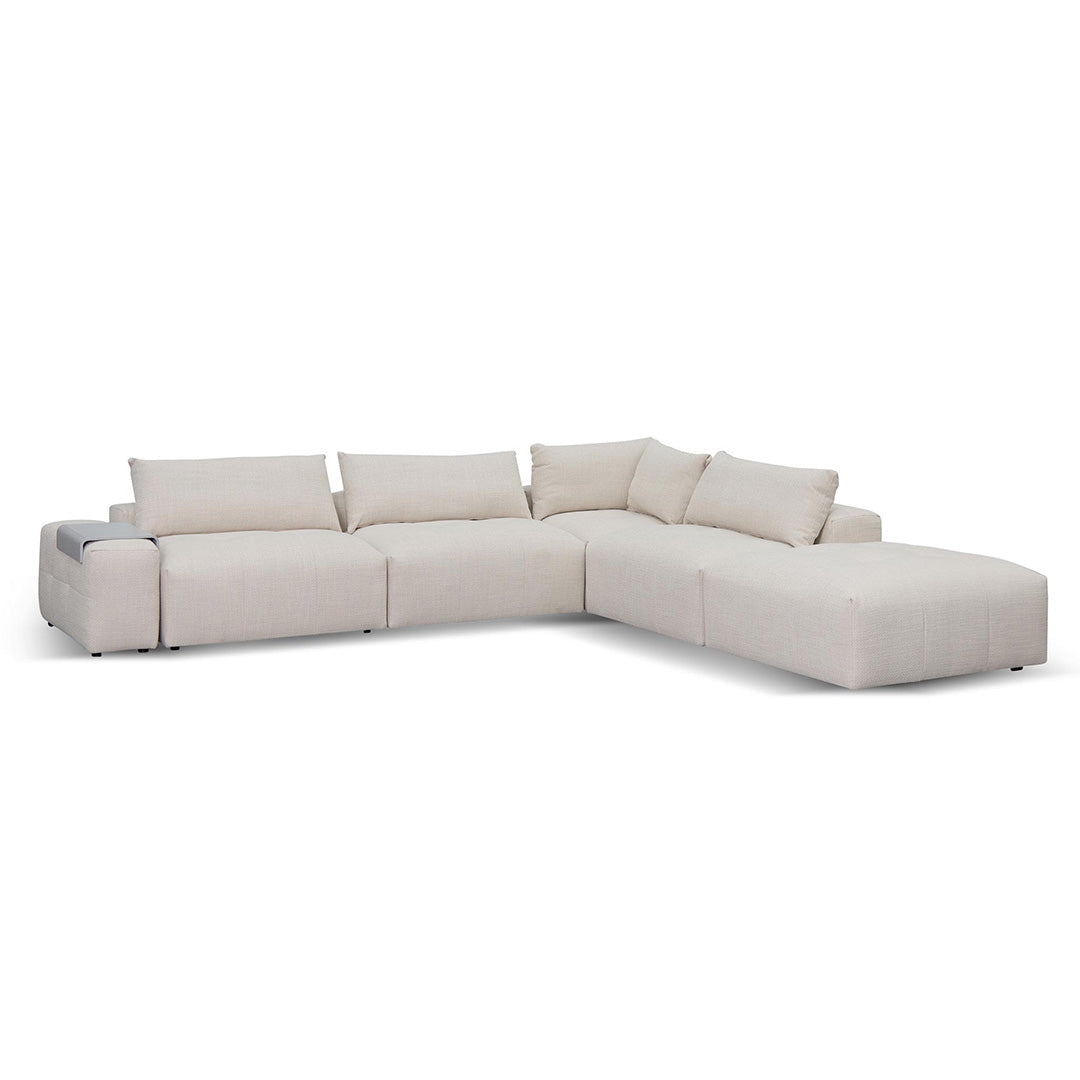 Oliver Modular Chaise Fabric Sofa - Taupe Beige