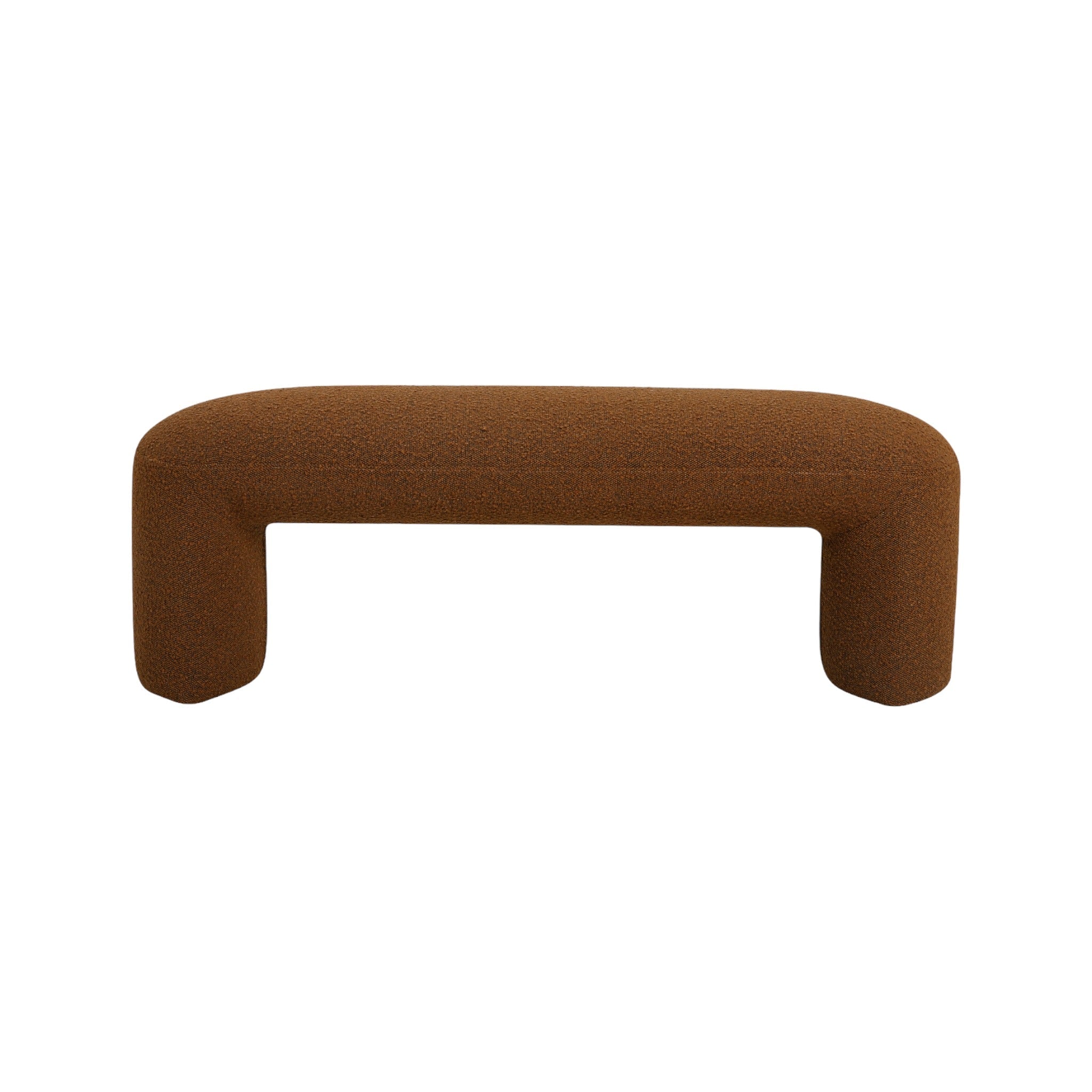 Everet 1.2m Long Ottoman Bench - Brown Boucle