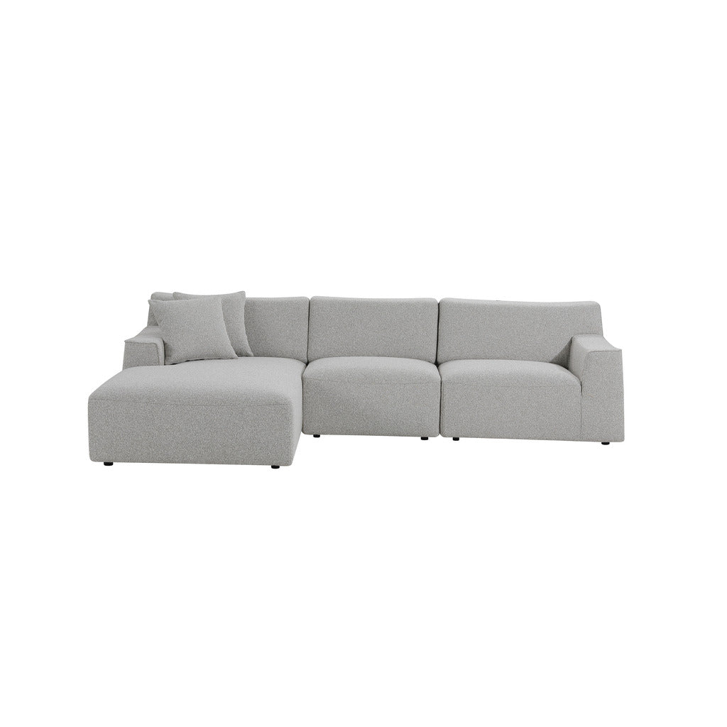 Marlin 3 Seater Left Chaise Fabric Sofa - Clay Grey