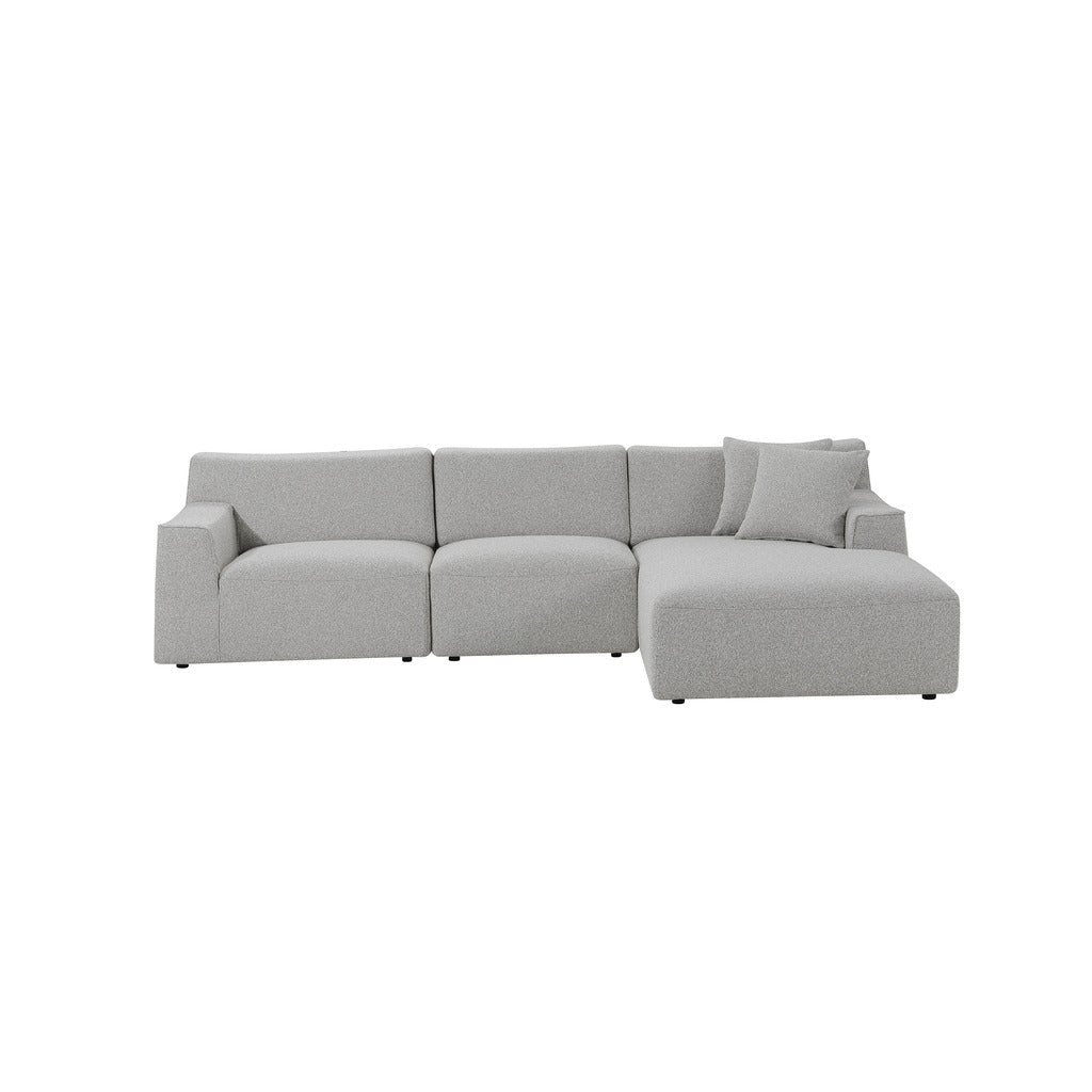 Marlin 3 Seater Right Chaise Fabric Sofa - Clay Grey