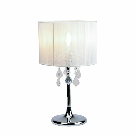 Paris Crystal Table Lamps - White