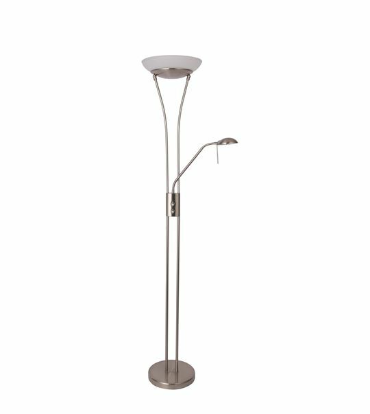 Frisco Mother & Child LED Floor Lamp - Satin Chrome