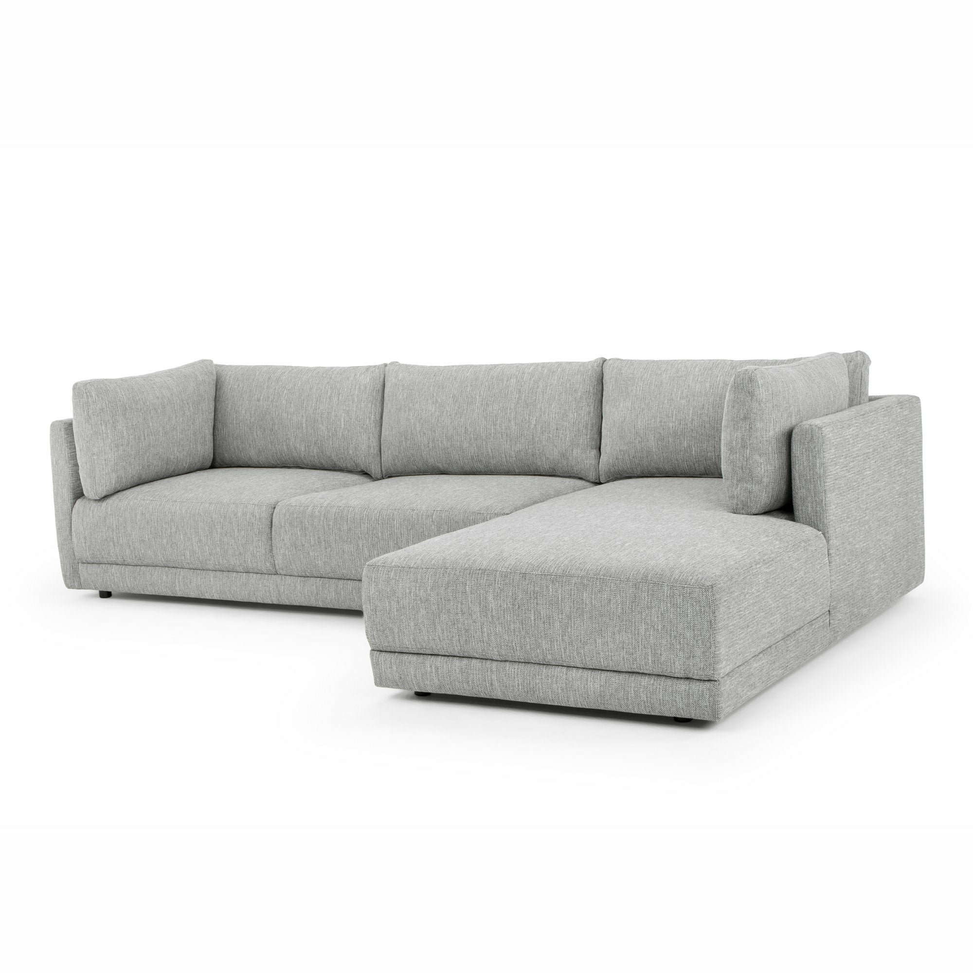 Kerry 3 Seater Right Chaise Fabric Sofa - Graphite Grey