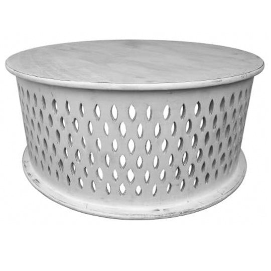 Bahamas Mosaic Round Coffee Table - White