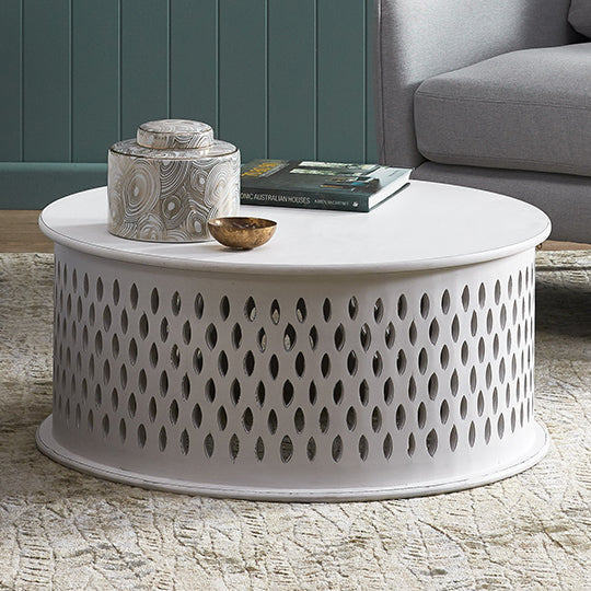 Bahamas Mosaic Round Coffee Table - White
