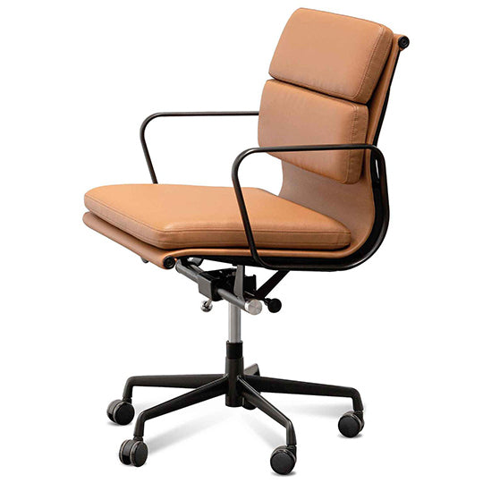 Ashton Low Back Office Chair – Saddle Tan in Black Frame