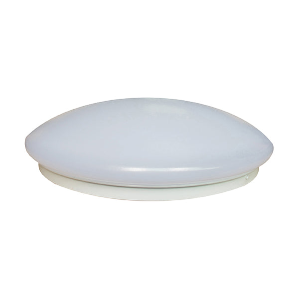 Oyster Light LED Dimmable Round White 12W Tri-CCT IP44 OD290mm 1140LM