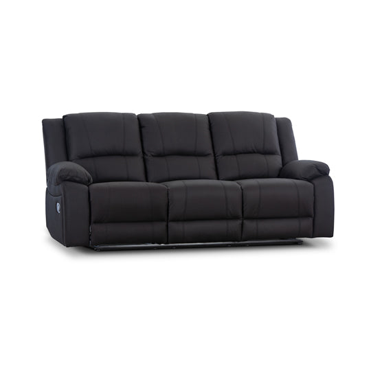 Oberon Electric Recliner Lounge - 3 Seater - Jet