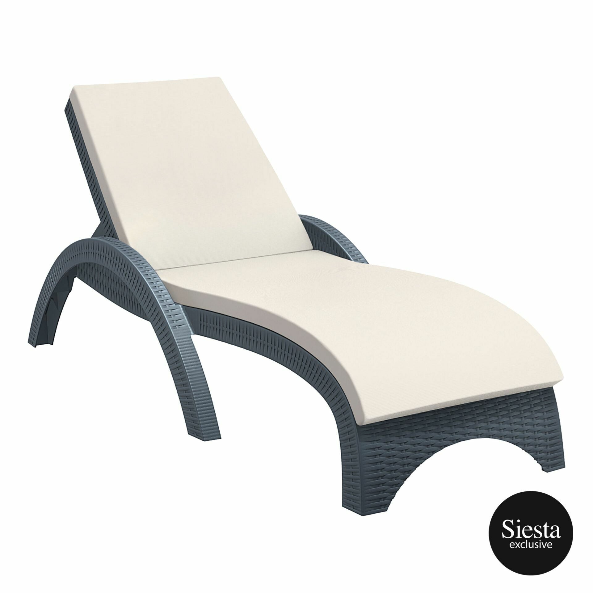Fiji Sunlounge - Anthracite with Beige Cushion