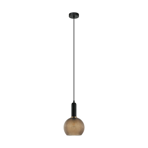 Pendant Light ES OD200mm H320mm Wine Glass Amber Segmented Glass