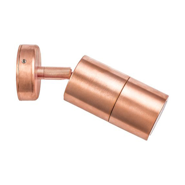 Pillar Light Single Adjustable GU10 Copper IP65 Round Back plate