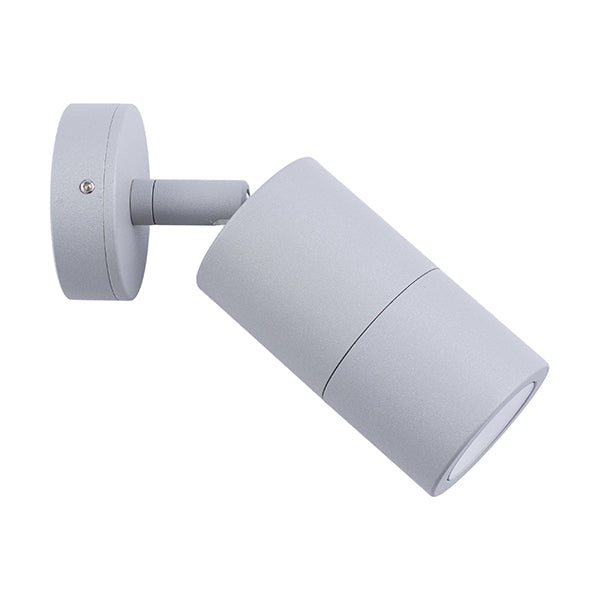 Pillar Light Single Adjustable GU10 Matte Grey IP65 Round Back plate