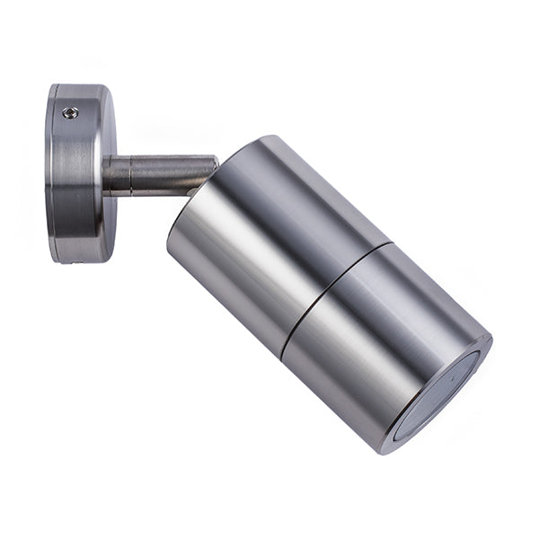 Pillar Light Single Adjustable GU10 Titanium IP65 Round Back plate
