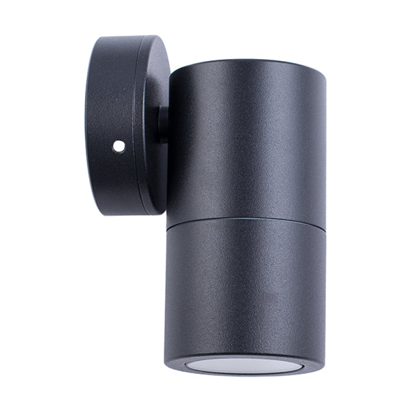 Pillar Light Fixed GU10 Black IP65 Round Back plate