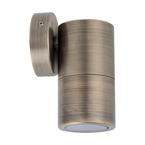 Pillar Light Fixed GU10 Antique Brass IP65 Round Back plate