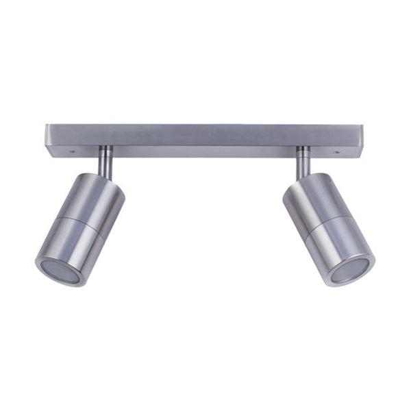 Pillar Light Double Adjustable GU10 Titanium IP44 Rectangular Bar Back plate
