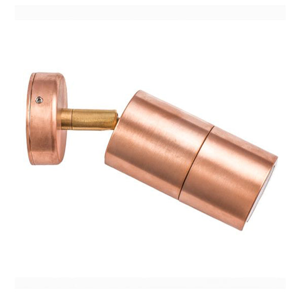 Pillar Light Single Adjustable 12V MR16 Copper IP65 Round Back plate