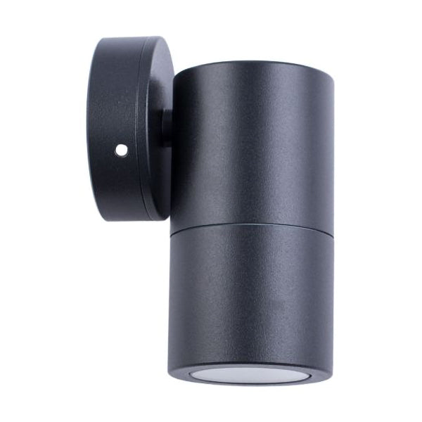 Pillar Light Fixed 12V MR16 Black IP65 Round Back plate