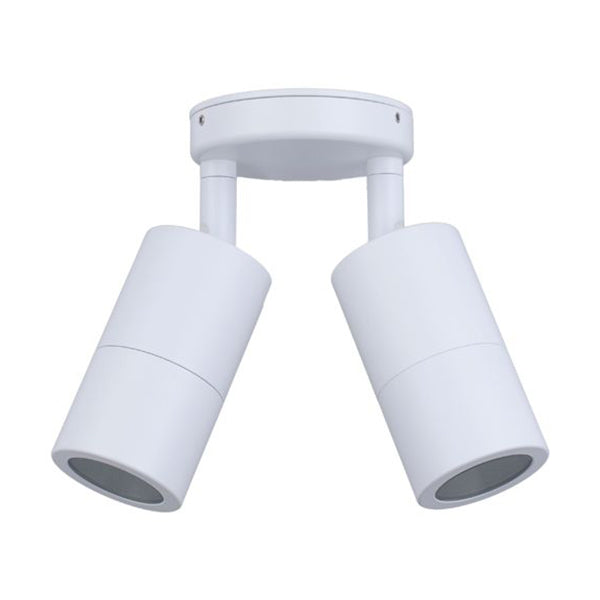 Pillar Light Double Adjustable 12V MR16 White IP65 Round Back plate