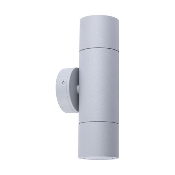 Pillar Light Up / Down 12V MR16 Matte Grey IP65 Round Back plate