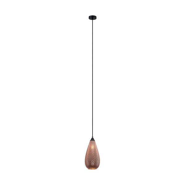 Pendant Light ES Copper (Glass) Tear Drop with segments OD180mm
