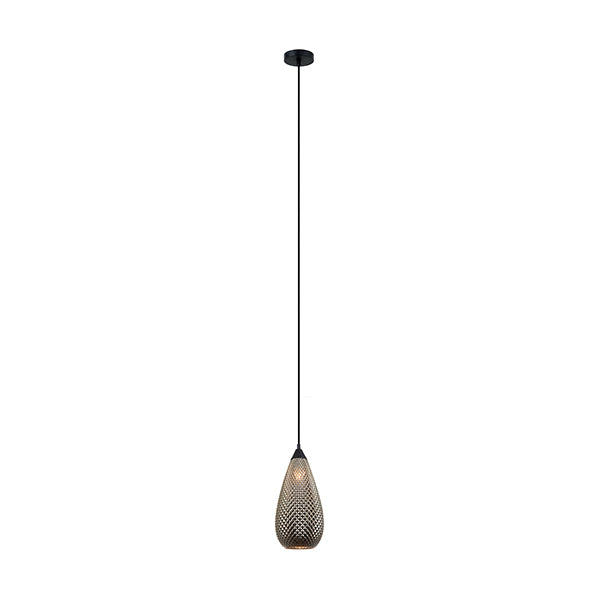 Pendant Light ES Chrome (Glass) Tear Drop with segments OD180mm