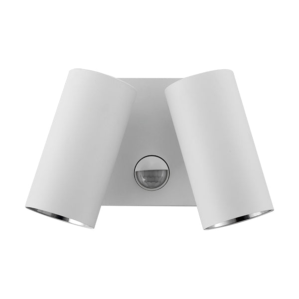 Double Adjustable Pillar Light LED with Sensor - Matte White