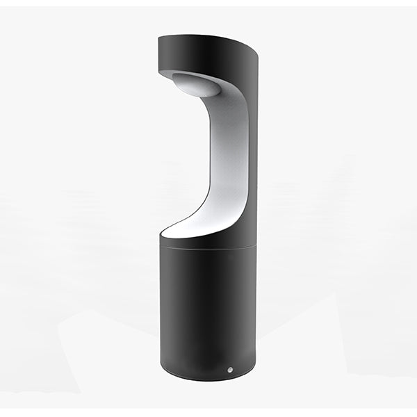 Bollard Light 9W Round Matte Black with White 3000K IP54 H300mm 350LM