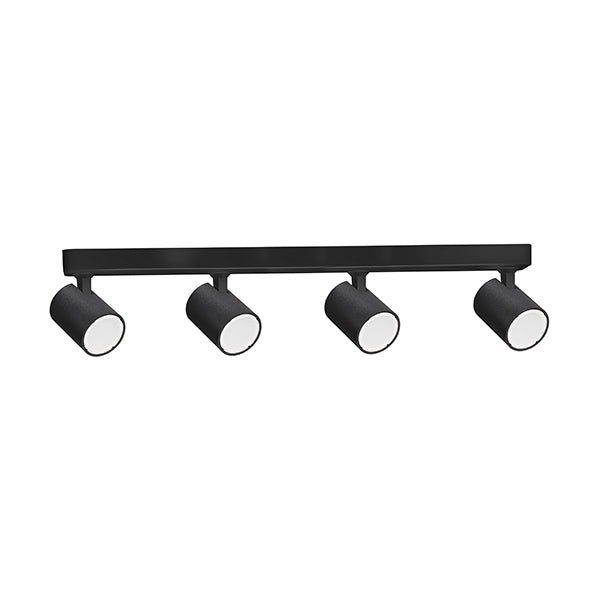 Spot Light 4 Adjustable GU10 Black IP20 Rectangular Bar L450mmxW75mmxH25mm