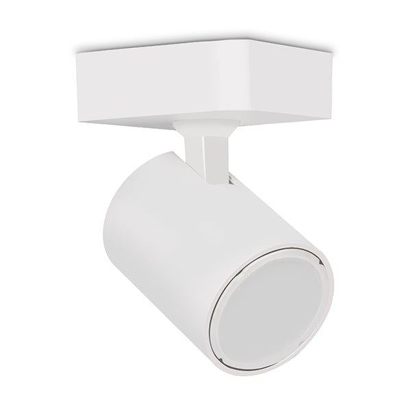 Spot Light Single Adjustable GU10 White IP20 Square Base L81mmxH81mmxD25mm