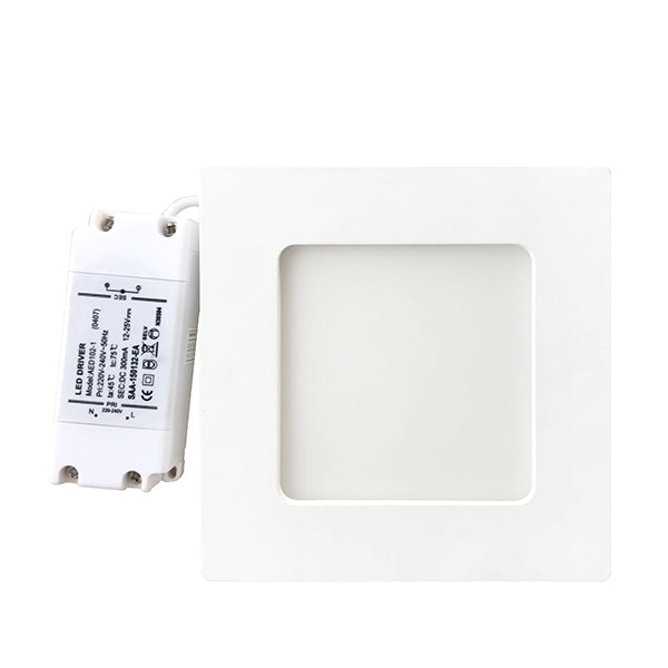 Oyster Light LED Dimmable Square White 6W 3000K IP20 OD120mm 450LM