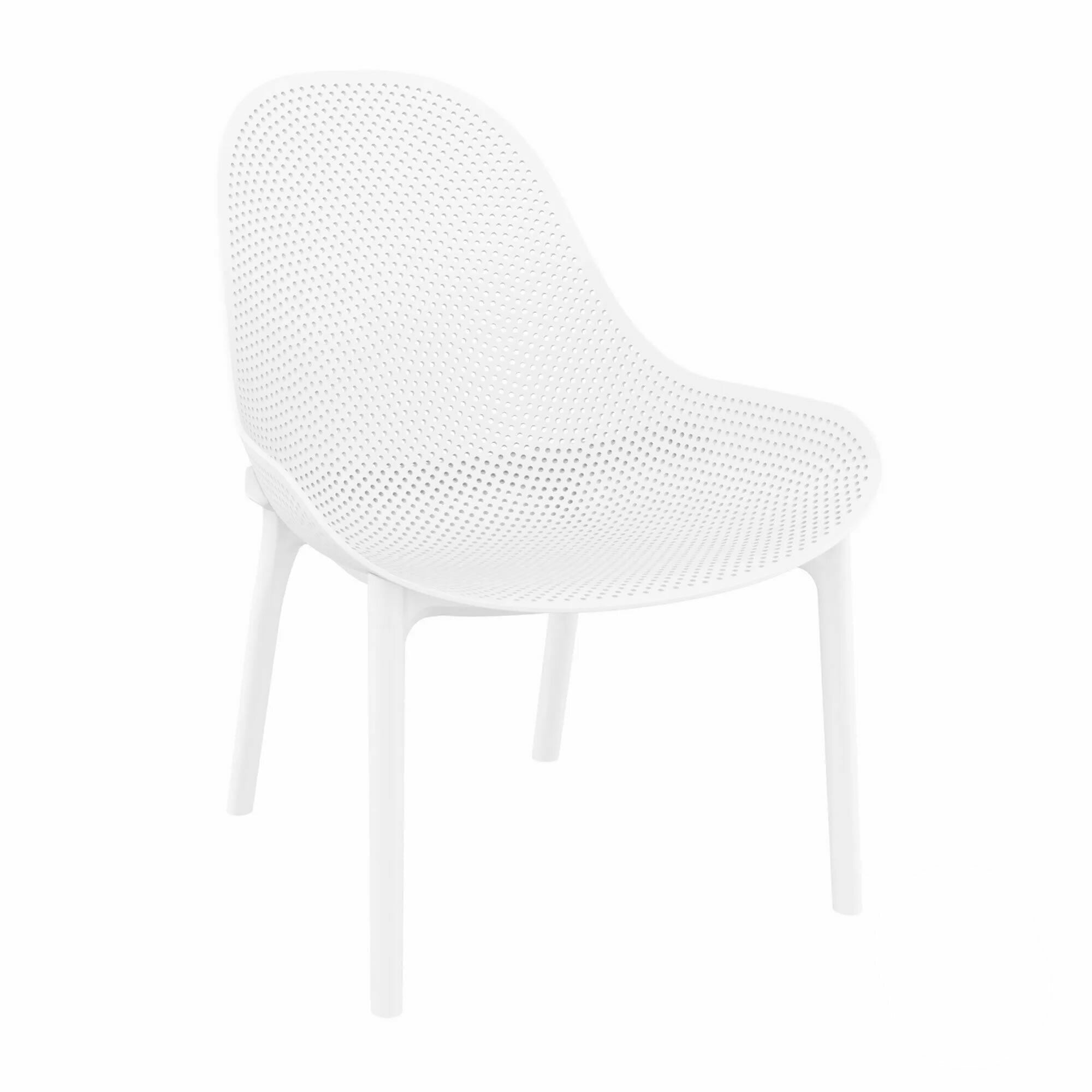 Sky Lounge 3 Piece Set with Side Table - White