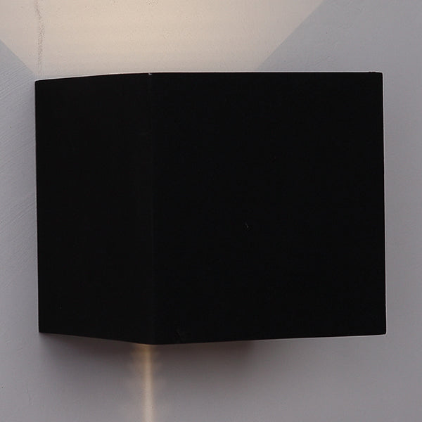 Wall Light Surface Mounted 6.8W Square Black 3000K IP54 with Adjustable Lens Covers 408LM