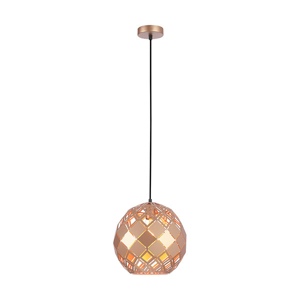Pendant Light ES Champagne Gold Embossed Tiled Wine Glass OD300mm