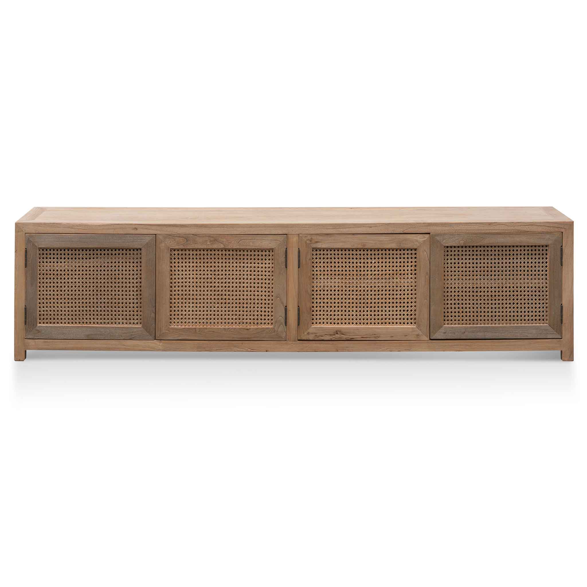Tapia 2m TV Entertainment Unit - Natural with Rattan Doors