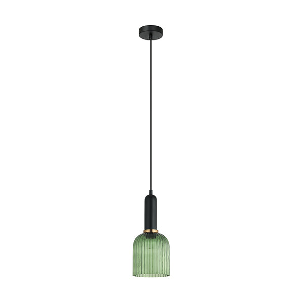 Pendant Light ES Green Glass Ellipse OD140mm