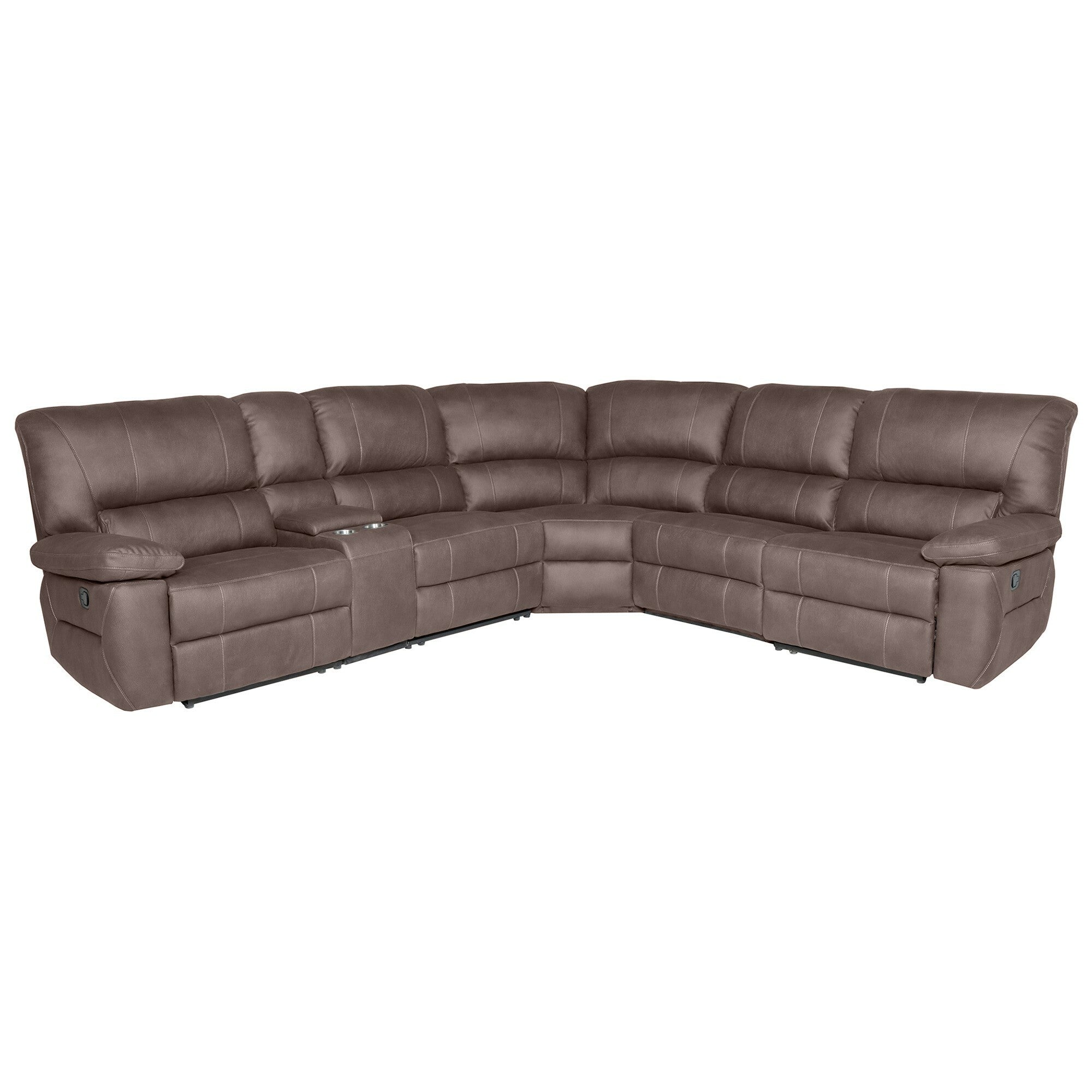 Antigo Fabric 4 Seater Modular Corner Recliner Sofa - Coffee